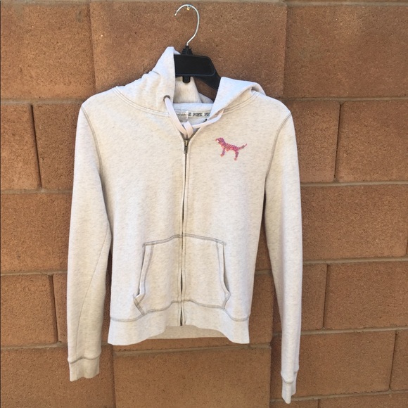 Victoria secret pink sequin Zip hoodie see all pics please Size Small - Picture 2 of 16